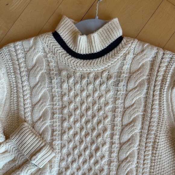 Veronica Beard Cream cable Mock layered sweater, XS, GD1080 - Picture 8 of 9